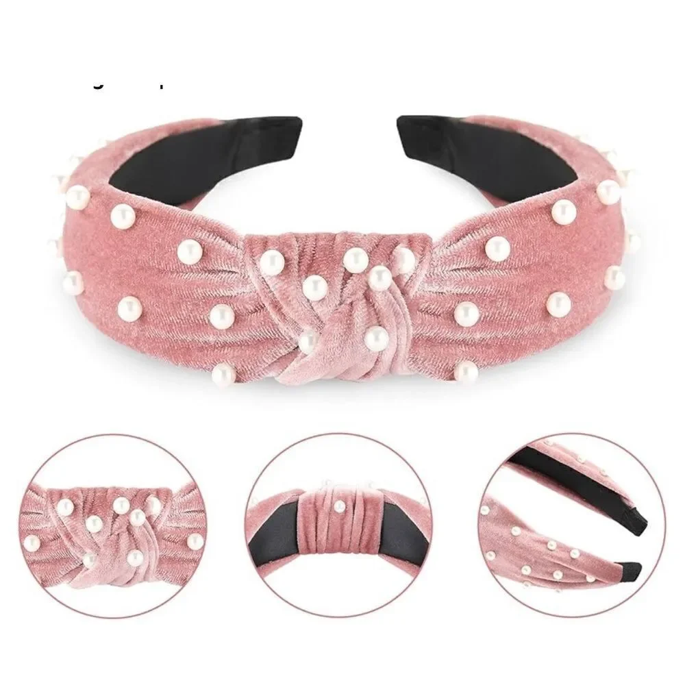 Elegant Pearl-Embellished Cream Headband New! Fashion Headband for Women & Girls